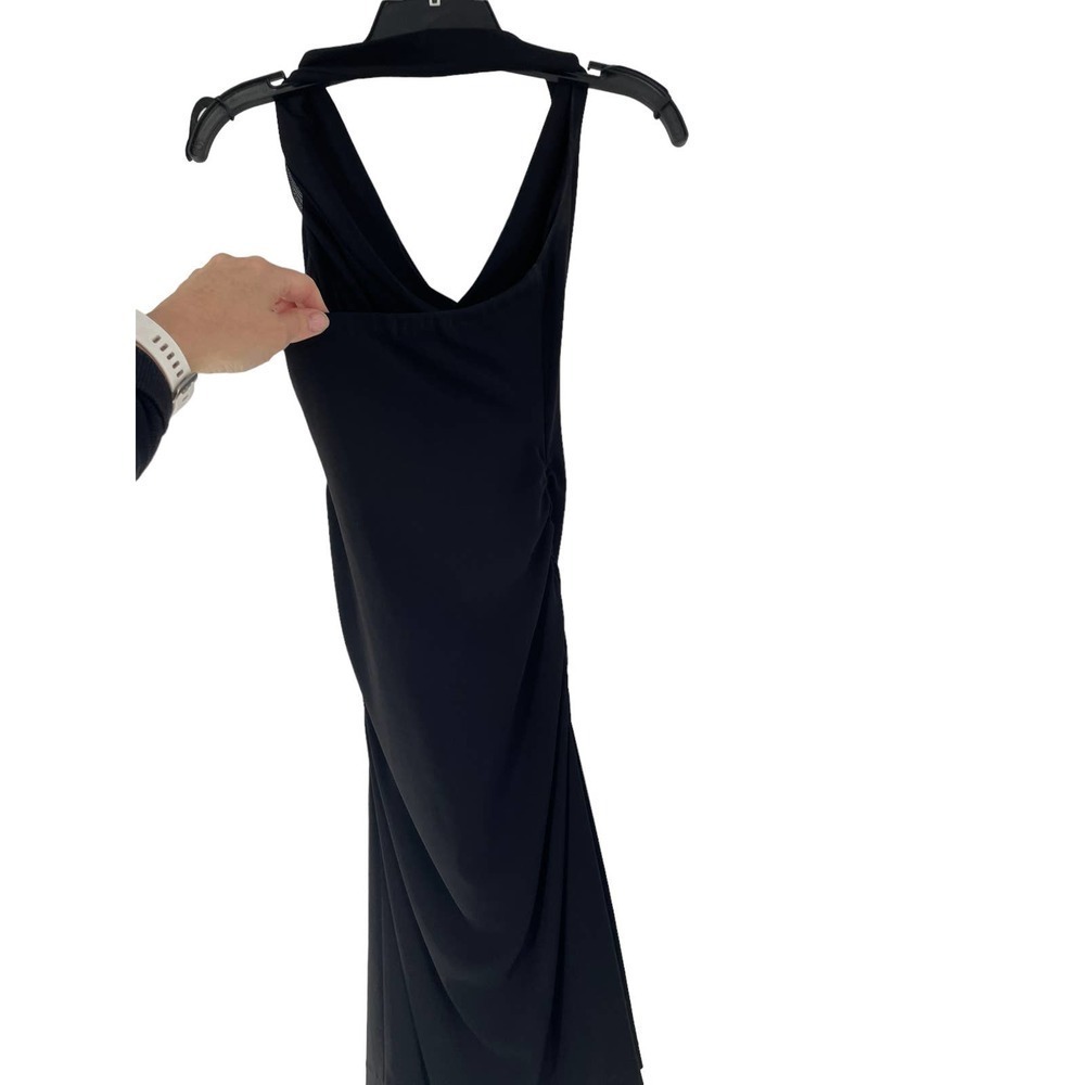 Nicole MILLER  STUDIO ONE BLACK DRAPE NECK DRESS - Picture 3 of 9